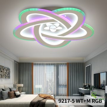 Lustră LED Digital Smart DM9217/5 WT/MRGB – Iluminare Inteligentă cu Control Prin Aplicație și Culori Reglabile.