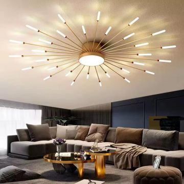 Lustra LED DM Living, Model 5966-30, 3 Tipuri De Lumina, 60W, Auriu