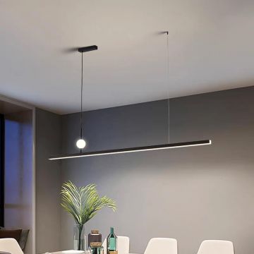 Lustră LED Elegantă cu Telecomandă WiFi 2.4G, Lumină Reglabilă Rece/Calda/Neutră, 100cm, Iluminare Premium și Stil Contemporan DM-G4110-1000 Negru