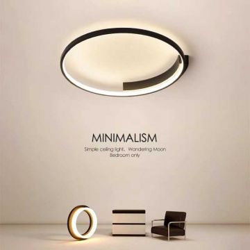 Lustra LED Minimalist cu Telecomanda wifi D50CM 2.4G lumina/rece/calda/neutra intensitate reglabila DM-G4101 BK