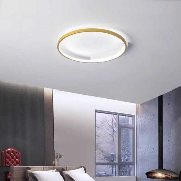 Lustra LED Minimalist cu Telecomanda wifi D50CM 2.4G lumina/rece/calda/neutra intensitate reglabila DM-G4101 GD