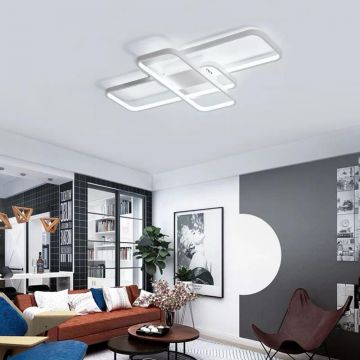 Lustra LED Model DM-R9160/3MH, Cu Telecomanda, 3 Tipuri De Lumina, Intensitate Reglabila, 68W, Alb