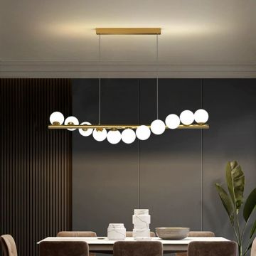 Lustră LED Modernă, 100cm, cu Bile de Sticlă, Model DM332-11 – Iluminat Suspendat Elegant pentru Tavanul Tău