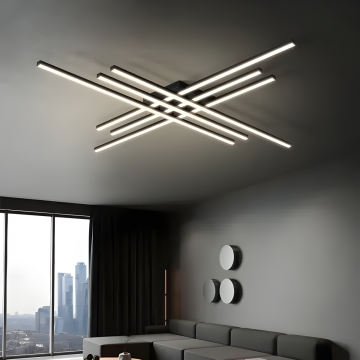 Lustră LED Modernă cu 6 Surse de Lumină, Intensitate Reglabilă, Model DM9112/6, Negru – Rafinament și Control în Orice Spațiu