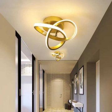 Lustra LED White 24W cu 3 functii lumina calda/rece/neutra DM3570 Auriu