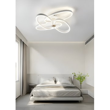 Lustră Modernă Alb/Auriu DM9874 – Telecomandă, 288W, 3 Tipuri de Lumină, Intensitate Reglabilă,  – Eleganță și Funcționalitate