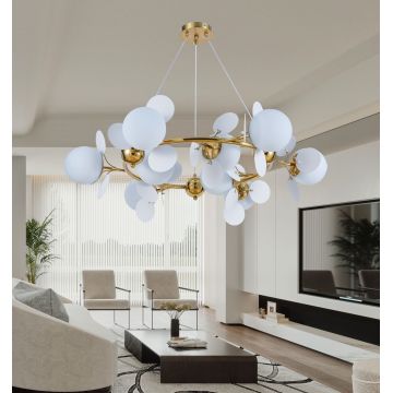 Lustră Modernă Nordică Suspendată cu 9 Globuri, DM-688-9 – Eleganță Rafinată pentru Spații Contemporane