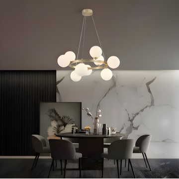 Lustră Modernă Nordică Suspendată cu 9 Globuri, DM-DX2415/9 – Eleganță Rafinată pentru Spații Contemporane