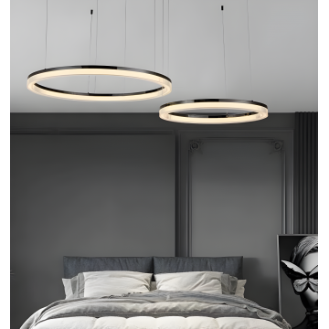 Lustră Neagră cu Design Modern și Reglabilitate – Iluminat Distins pentru Interior, Model DM-G4008-40+60