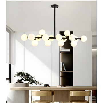 Lustră Neagră de Lux cu 16 Surse de Iluminare – Soluție Premium pentru Iluminat Elegant, Model DM-Lux-16