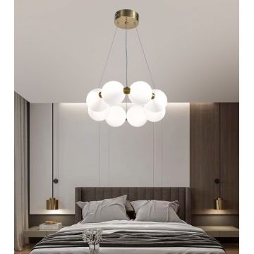 Lustră Nordică Suspendată cu 8 Bile  – Design Modern și Funcționalitate, Model DM-G3870-8