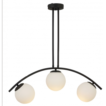 Lustră Pendul Distinsă, Neagră cu 3 Globuri, Un Accent Elegant pentru Interior, Model DM6639-3