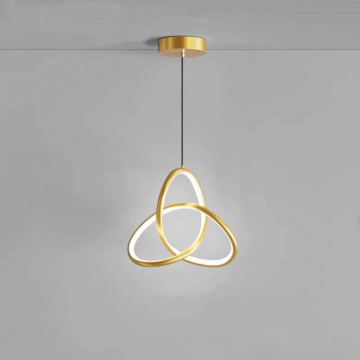Lustră Pendul Inovativă cu LED Integrat și Triplă Temperatură de Culoare, Model DM8021, Auriu – Iluminat Elegant și Adaptabil pentru Oricare Cameră