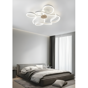 Lustră Premium Alb/Auriu DM9877 – 3 Tipuri de Lumină cu Telecomandă, Intensitate Reglabilă, 288W, – O Alegere Eficientă și Elegantă