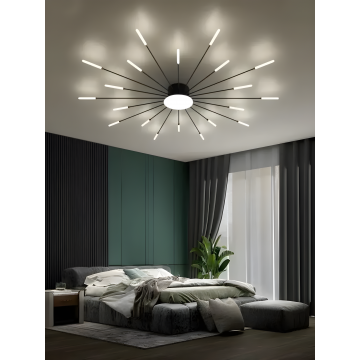 Lustră Premium Negru/Auriu DM9139/20+1 – 3 Tipuri de Lumină cu Telecomandă, Intensitate Reglabilă, 15W,  – Design Modern și Elegant