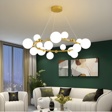 Lustră Premium Nordică Suspendată cu 15 Globuri, DM-DX2415/15 – Iluminat Distins pentru Atmosfere Moderne