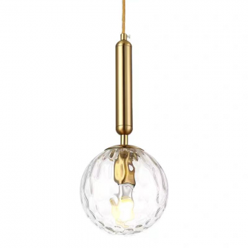 Lustră Premium pe Cablu E27 cu Glob Transparent din Sticlă, Design Auriu – Iluminare Eleganta și Modernă DM-MX158/1