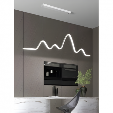 Lustră Suspendată LED Modernă cu Telecomandă – O Piesă de Design Care Îți Transformă Spațiul, Model DM3935 WT