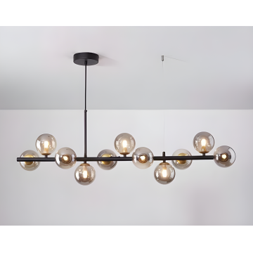 Lustră Suspendată Neagră cu 11 Abajururi – O Piesă de Lux pentru Spații Moderne, Model DM-DX2414-11