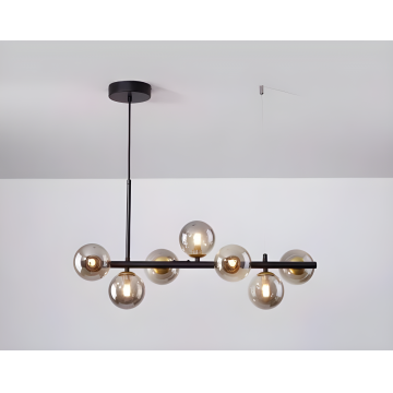 Lustră Tip Pendul cu 7 Abajururi și Design Negru – Estetică Elegantă pentru Un Ambient Luxos, Model DM2414/7