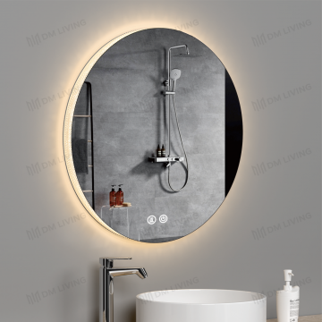 Oglindă LED Circulară 70x70cm DM025 – Comutator Tactil cu Două Butoane și Funcție Dezaburire