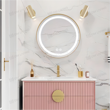 Oglindă LED DM027, 70x70cm – Design Modern cu Funcție de Dezaburire și Lumină Ambientala pentru Baie