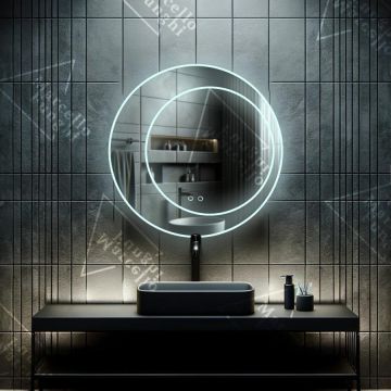 Oglindă LED Touch Elegantă, 60x60 cm, cu Sistem Dezaburire, Model D025 - Design Modern și Claritate Perfectă pentru Baie
