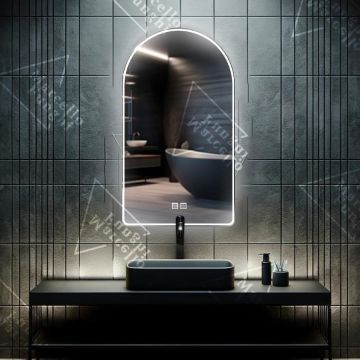 Oglindă LED Touch Elegantă, 60x80 cm, cu Sistem Dezaburire, Model K063 - Design Modern și Claritate Impecabilă pentru Baia Ta