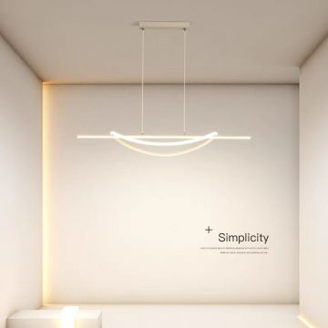 Pendul Contemporan cu LED, 100cm, Temperatură de Culoare Reglabilă, Model DM-G4046 Alb, 92W,  – Iluminat Modern și Personalizat pentru Oricare Cameră