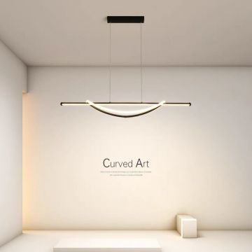 Pendul Contemporan cu LED, 100cm, Temperatură de Culoare Reglabilă, Model DM-G4046 Negru, 92W,  – Iluminat Modern și Personalizat pentru Oricare Camer