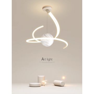 Pendul Contemporan cu LED, 150W, Temperatură de Culoare Reglabilă, Model DM-G4040, Alb – Iluminat Distins și Eficient pentru Casa Ta