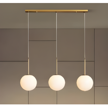 Pendul de Lux Suspendat Auriu – Cu 3 Abajururi, 3 x E27 – Iluminat Elegant pentru Spații Modern, Model DM5482/3
