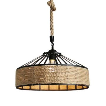 Pendul Rustic DM Living, Model DM609-1, 1 x E27, Inaltime Reglabila, Negru