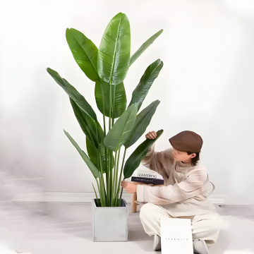Plantă Artificială Pasărea Paradisului Versatilă (Strelitzia Nicolai) PA11/160, 11 Frunze, Fără Ghiveci, 160cm Verde