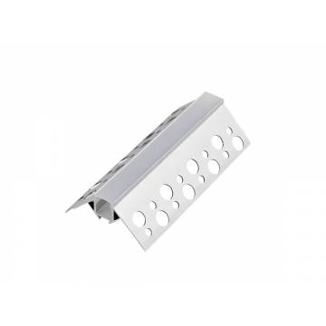 Profil LED Distins pentru Colțuri Exterioare – Încastrat, Lungime 2m, Aluminiu