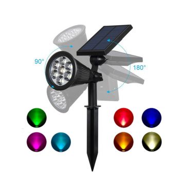 Spot led RGBW de gradina DM- DL78C36 cu panou solar 5.5V/1.5W BAT 1.2 Ah