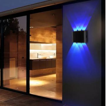 Aplica de Exterior cu Iluminare RGB, DM858, Negru – Soluție Premium pentru Iluminat Colorat în Aer Liber