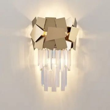Aplica de Lux din Cristal, DM17 Gold – O Notă Aurie de Rafinament pentru Ambianțe Premium