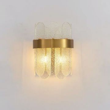 Aplica de Perete Design de Lux cu Cristale Auriu – Potrivită pentru Livinguri și Camere de Lux