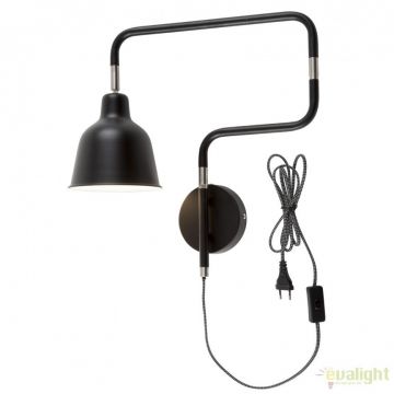 Aplica design modern cu brat articulat London negru LONDON/W/B