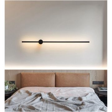 Aplica LED 100cm Negru, Design Minimalist – 34W cu 3 Tipuri de Lumină pentru Spații Moderne