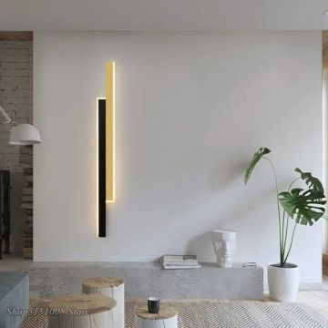 Aplică LED De Perete Auriu/Negru 3929 BK+GD 80cm – Design Geometric pentru Iluminare Deosebită în Interioare Moderne