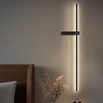 Aplică LED de Perete, Design Liniar Minimalist, DM20781-600, Negru – Ideală pentru Livinguri și Saloane Contemporane