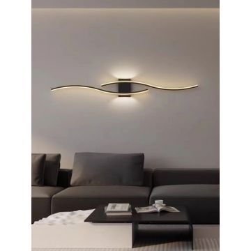 Aplica LED DM Living 80cm Bar Minimalist Negru Moderna 44W Lumina clada,3 Tipuri De Lumina