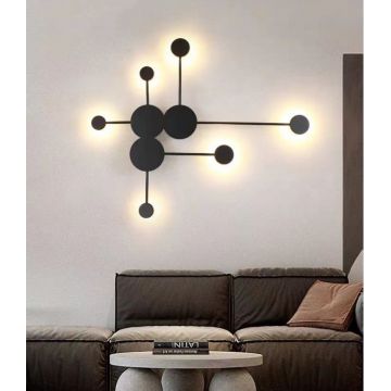 Aplica LED Elegantă DM2627 Negru – Iluminat Geometric Neutru, Potrivită Pentru Spații Stilate