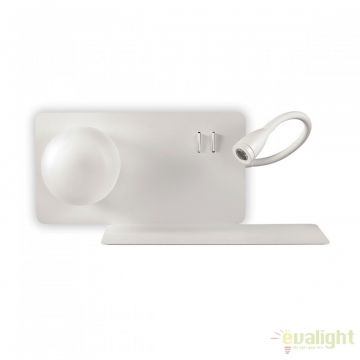 Aplica LED moderna cu reader LED cu port USB BOOK-2 AP2 174822