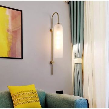 Aplica LED Modernă DM026 Alb/Gold – Design Elegant cu Detalii Aurii pentru Iluminat Stilat