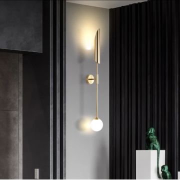 Aplica LED Premium Auriu DM1602/2 – Iluminat Artistic și Eficient pentru Spații Contemporane