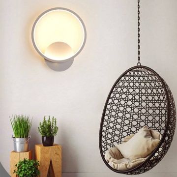 Aplică Luxoasă LED Alb Design Circular Suprapus – Potrivită pentru Dormitoare și Holuri Stilate