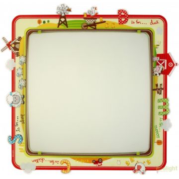 Aplica perete sau tavan camera copii cu imagini imprimate, My Little Farm 64406 DB
